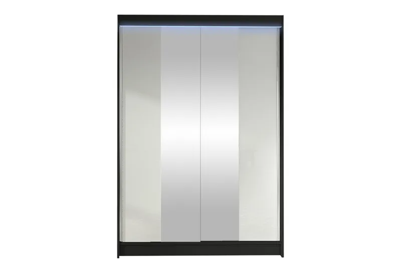 Liverpool Garderob m. Spegel 120x200 cm, Svart/Vit