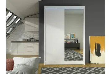 Liverpool Garderob m. Spegel 120x200 cm - Vit - Förvaring - Garderober & garderobssystem