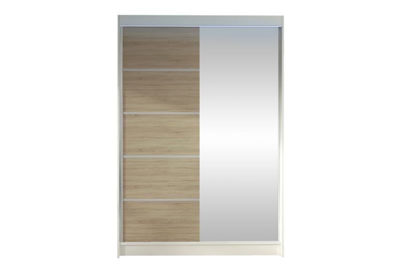 Liverpool Garderob m. Spegel 120x200 cm - Vit/Brun - Förvaring - Garderober & garderobssystem