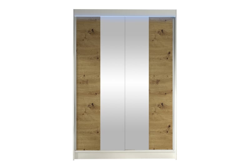 Liverpool Garderob m. Spegel 120x200 cm - Vit/Brun - Förvaring - Garderober & garderobssystem