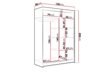 Liverpool Garderob med Spegel 120x200 cm - Beige - Förvaring - Garderober & garderobssystem