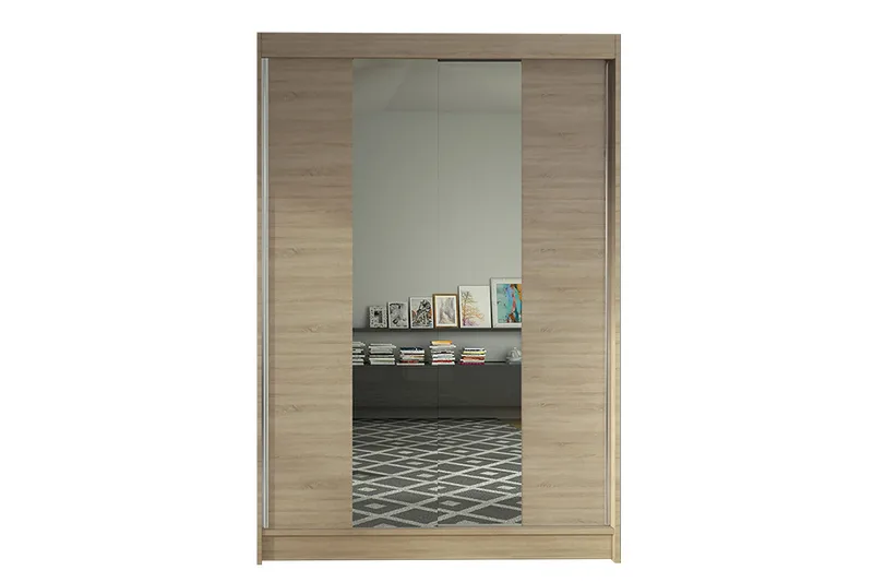 Liverpool Garderob med Spegel 120x200 cm, Beige