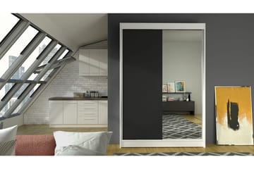 Liverpool Garderob med Spegel 120x200 cm - Svart/Vit - Förvaring - Garderober & garderobssystem