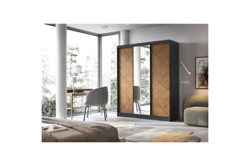 Marrphy Garderob med Spegel 120x220 cm - Brun - Förvaring - Garderober & garderobssystem