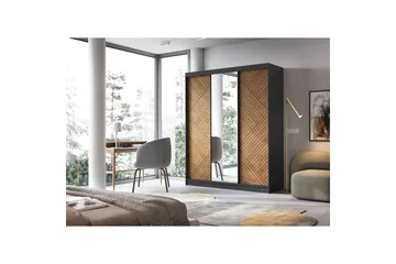 Marrphy Garderob med Spegel 120x220 cm - Brun - Förvaring - Garderober & garderobssystem