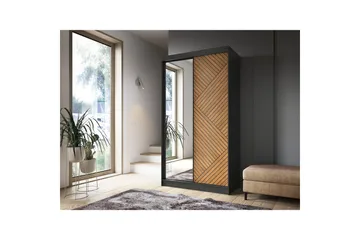 Marrphy Garderob med Spegel 120x220 cm - Brun - Förvaring - Garderober & garderobssystem