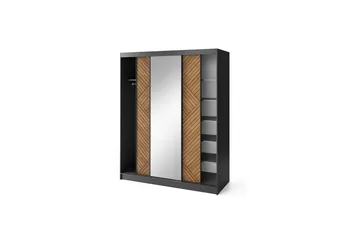 Marrphy Garderob med Spegel 120x220 cm - Brun - Förvaring - Garderober & garderobssystem