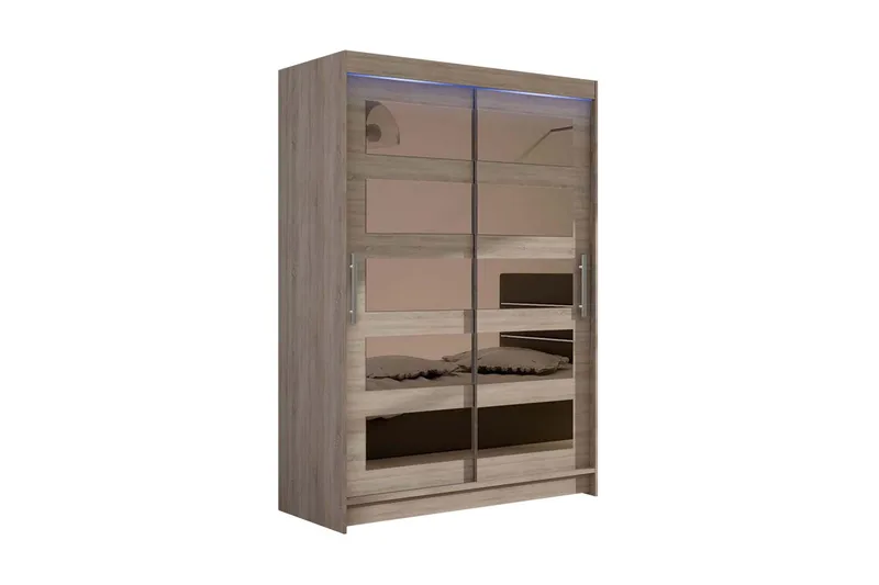 Miami Garderob 120x58x200 cm, Beige/Grå