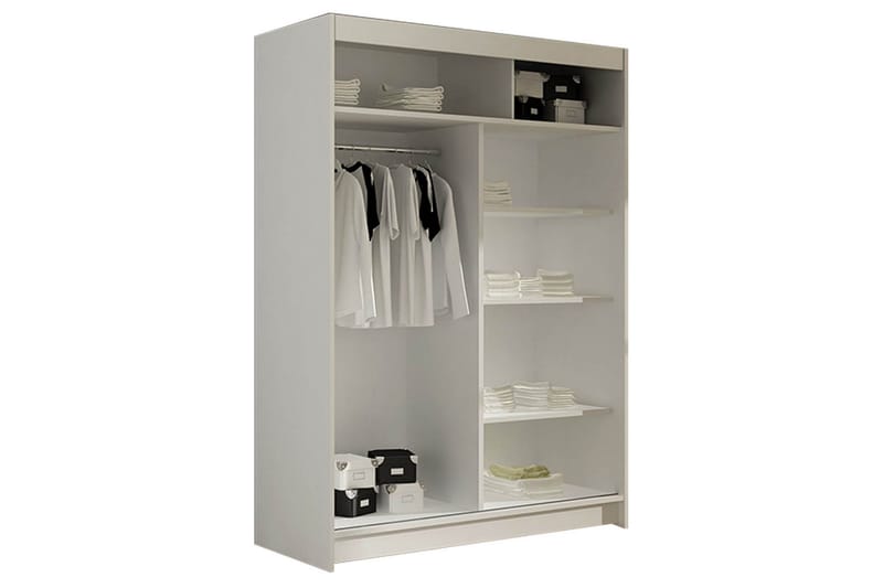 Miami Garderob 120x58x200 cm - Vit - Förvaring - Garderober & garderobssystem