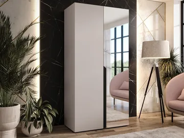 Milias Garderob med spegel 100x202 cm - beige - Förvaring - Garderober & garderobssystem