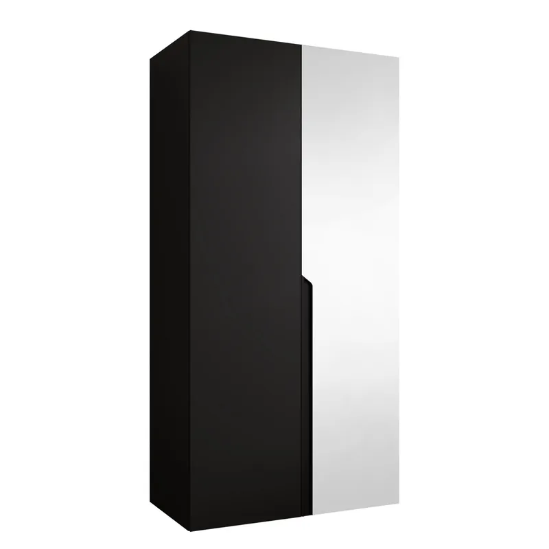 Milias Garderob med spegel 100x202 cm, svart
