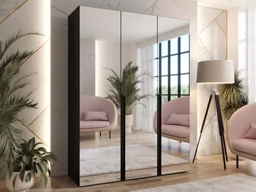 Milias Garderob med spegel 150x202 cm - svart - Förvaring - Garderober & garderobssystem
