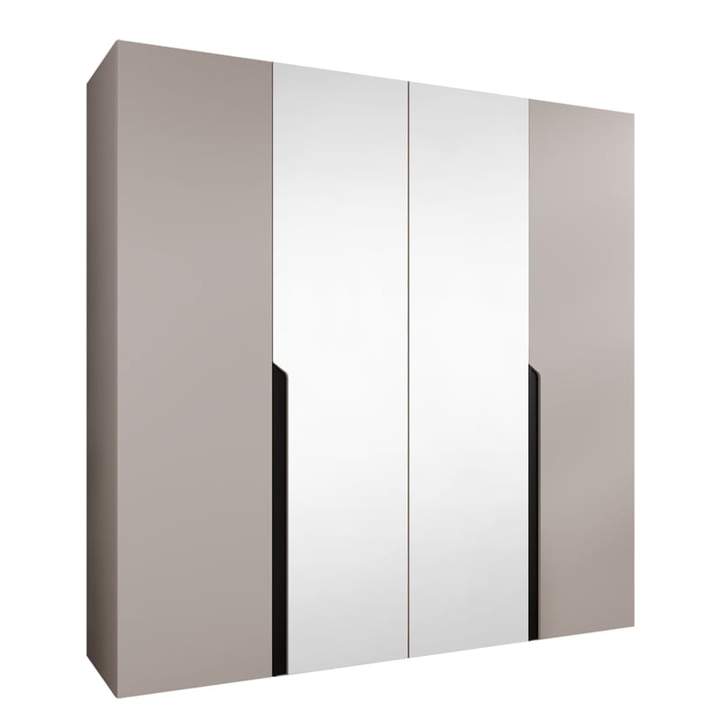Milias Garderob med spegel 200x202 cm, beige