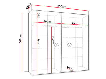 Milias Garderob med spegel 200x202 cm - beige - Förvaring - Garderober & garderobssystem