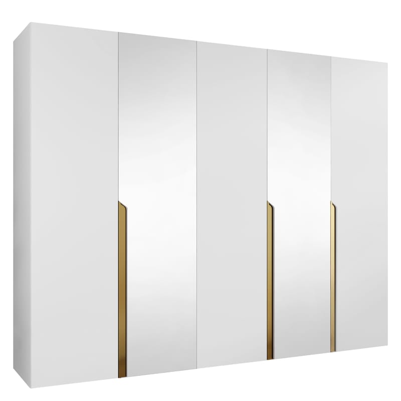 Milias Garderob med spegel 250x202 cm - vit - Förvaring - Garderober & garderobssystem