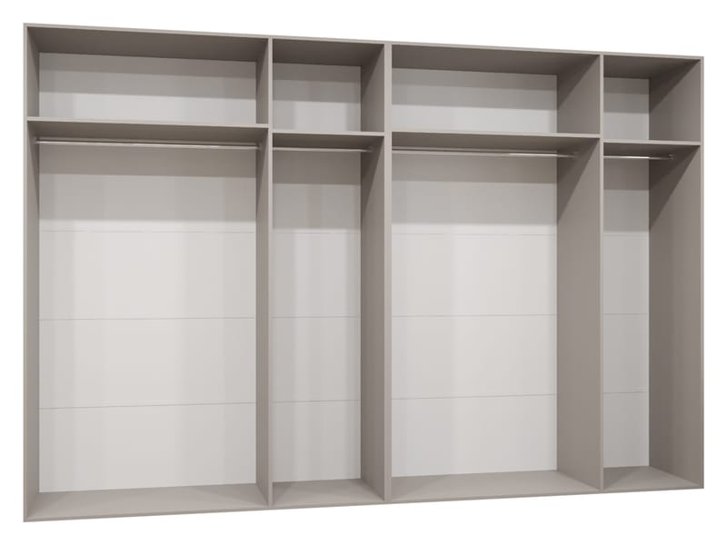 Milias Garderob med spegel 300x202 cm - beige / guld - Förvaring - Garderober & garderobssystem