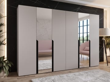 Milias Garderob med spegel 300x202 cm - beige - Förvaring - Garderober & garderobssystem