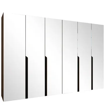 Milias Garderob med spegel 300x202 cm - Brun/svart - Förvaring - Garderober & garderobssystem