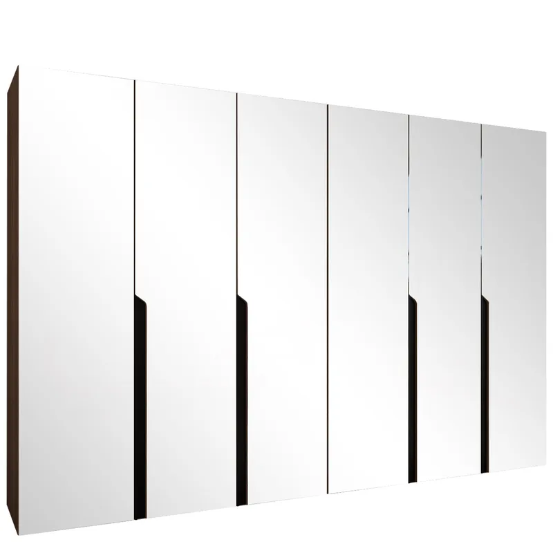 Milias Garderob med spegel 300x202 cm - Brun/svart - Förvaring - Garderober & garderobssystem