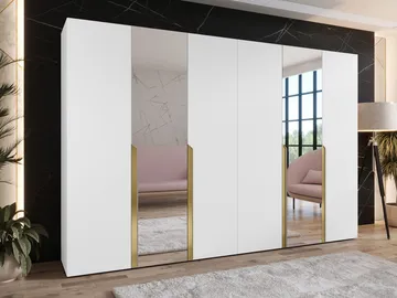 Milias Garderob med spegel 300x202 cm - vit - Förvaring - Garderober & garderobssystem