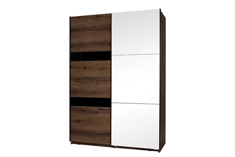 Najera Garderob 150x68,5x215 cm - Ek|Svart - Förvaring - Garderober & garderobssystem