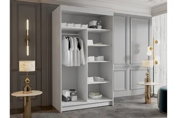 Narbonne Garderob med Spegel 100x200 cm - Vit - Förvaring - Garderober & garderobssystem