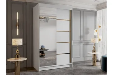 Narbonne Garderob med Spegel 100x200 cm - Vit - Förvaring - Garderober & garderobssystem