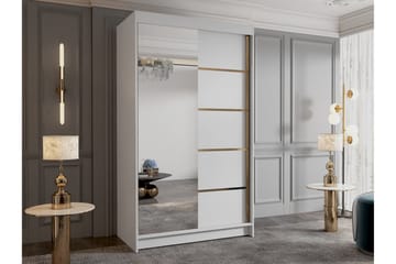 Narbonne Garderob med Spegel 100x200 cm - Vit - Förvaring - Garderober & garderobssystem