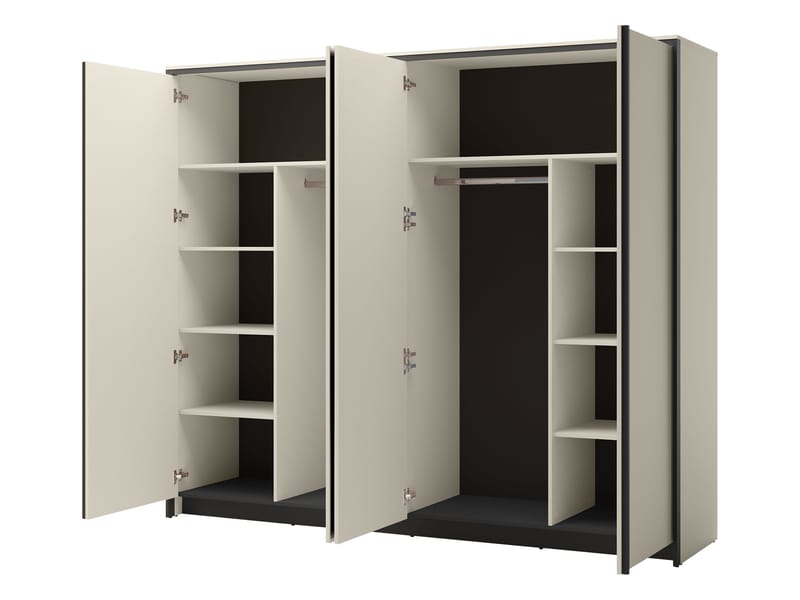 Navron Garderob med Spegel 251x215 cm - Beige - Förvaring - Garderober & garderobssystem