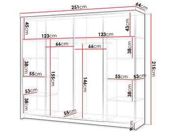 Navron Garderob med Spegel 251x215 cm - Beige - Förvaring - Garderober & garderobssystem