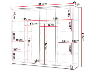 Navron Garderob med Spegel 251x215 cm - Beige - Förvaring - Garderober & garderobssystem