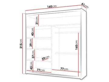Norrebon Garderob med spegel 160x215 cm - svart - Förvaring - Garderober & garderobssystem