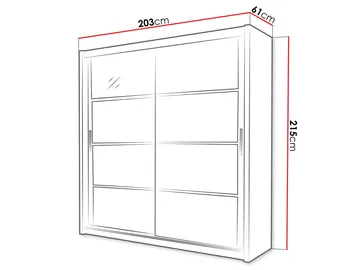 Norrebon Garderob med spegel 203x215 cm - vit - Förvaring - Garderober & garderobssystem
