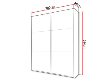 Olvik Garderob med Spegel 200x244 cm - Beige - Förvaring - Garderober & garderobssystem