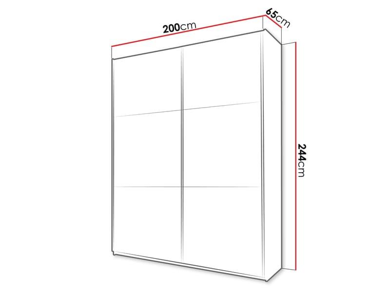 Olvik Garderob med Spegel 200x244 cm - Beige - Förvaring - Garderober & garderobssystem