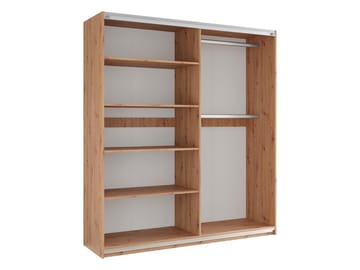 Osval Garderob med Spegel 203x215 cm - Brun/Svart - Förvaring - Garderober & garderobssystem