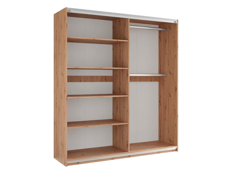 Osval Garderob med Spegel 203x215 cm - Brun/Svart - Förvaring - Garderober & garderobssystem