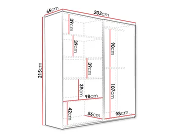 Osval Garderob med Spegel 203x215 cm - Vit/Brun - Förvaring - Garderober & garderobssystem