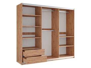 Osval Garderob med Spegel 250x215 cm - Brun/Svart - Förvaring - Garderober & garderobssystem