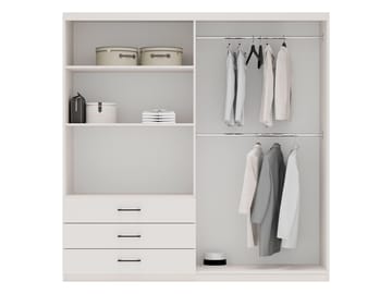 Pekin Garderob med Spegel och Förvaring 215 cm i Trä - Beige - Förvaring - Garderober & garderobssystem