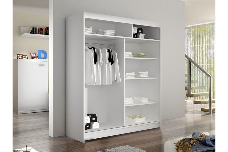 Pickering Garderob m. Spegel 150x200 cm - Beige - Förvaring - Garderober & garderobssystem