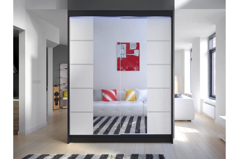 Pickering Garderob m. Spegel 150x200 cm - Brun - Förvaring - Garderober & garderobssystem