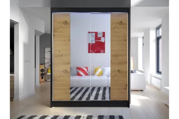 Pickering Garderob m. Spegel 150x200 cm - Brun - Förvaring - Garderober & garderobssystem