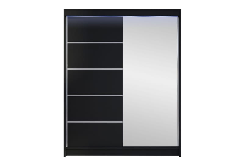 Pickering Garderob m. Spegel 150x200 cm - Svart - Förvaring - Garderober & garderobssystem