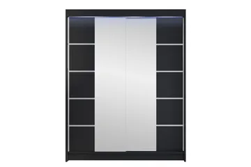 Pickering Garderob m. Spegel 150x200 cm - Svart - Förvaring - Garderober & garderobssystem