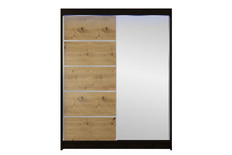 Pickering Garderob m. Spegel 150x200 cm - Svart/Brun - Förvaring - Garderober & garderobssystem