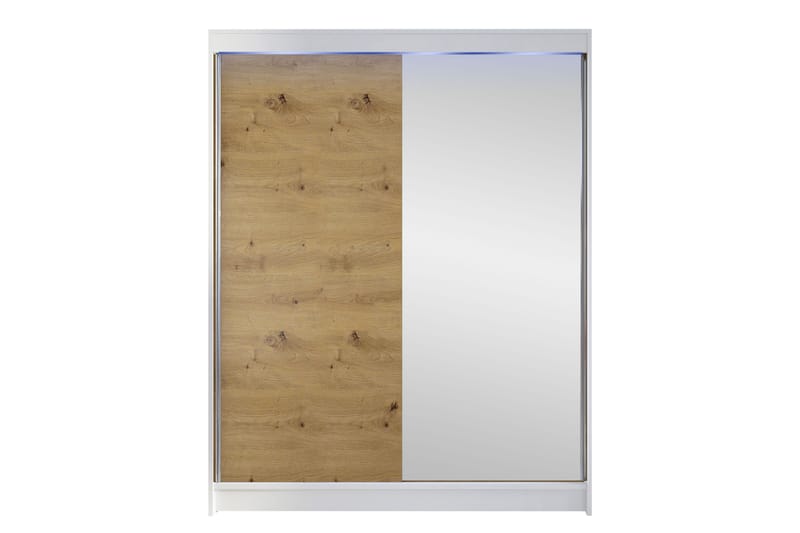 Pickering Garderob m. Spegel 150x200 cm - Vit/Brun - Förvaring - Garderober & garderobssystem