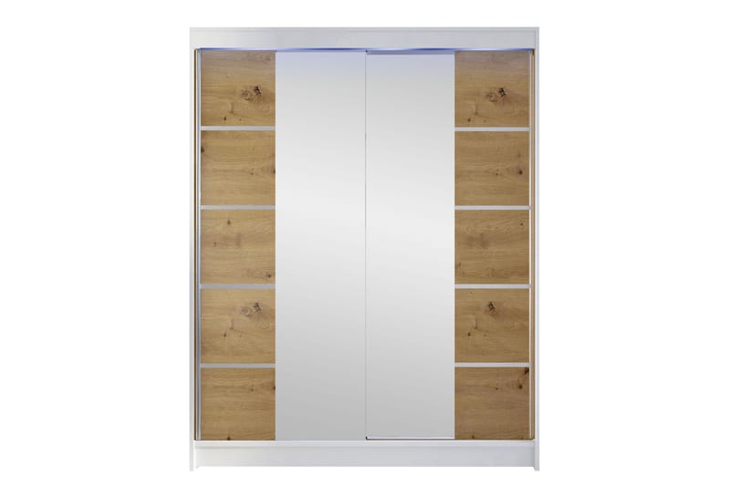 Pickering Garderob m. Spegel 150x200 cm - Vit/Brun - Förvaring - Garderober & garderobssystem