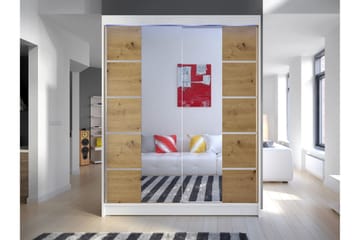 Pickering Garderob m. Spegel 150x200 cm - Vit/Brun - Förvaring - Garderober & garderobssystem