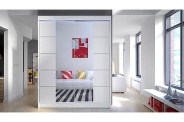 Pickering Garderob med Spegel 150x200 cm - Vit - Förvaring - Garderober & garderobssystem